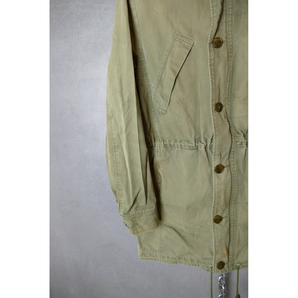 APC Paris Military Hooded Fishtail‎ Parka Jacket Olive Green Cotton Blend Size S - Picture 5 of 11